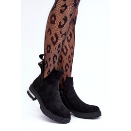 Botas Planas De Ante Con Aberturas, Lamedella Negra negro 2