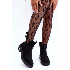 Botas Planas De Ante Con Aberturas, Lamedella Negra negro 4