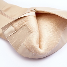Botas de tacón alto de cuero Serpens beige 7