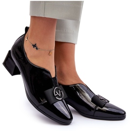 Vinceza Zapatos de tacón lacados con decoración negro Elosa 7
