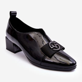 Vinceza Zapatos de tacón lacados con decoración negro Elosa 1