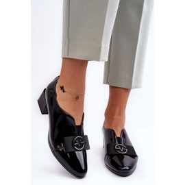 Vinceza Zapatos de tacón lacados con decoración negro Elosa 3