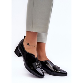 Vinceza Zapatos de tacón lacados con decoración negro Elosa 2