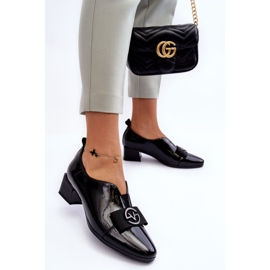 Vinceza Zapatos de tacón lacados con decoración negro Elosa 6