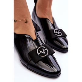 Vinceza Zapatos de tacón lacados con decoración negro Elosa 4