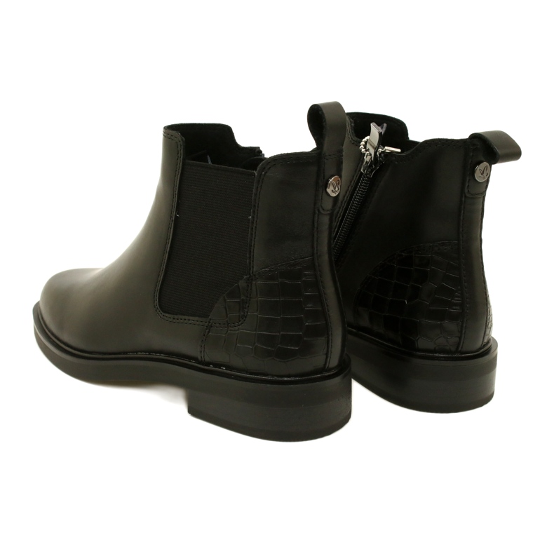 Botas de cuero de cuero para mujeres Caprice 9-25479-41 019 Negro 4