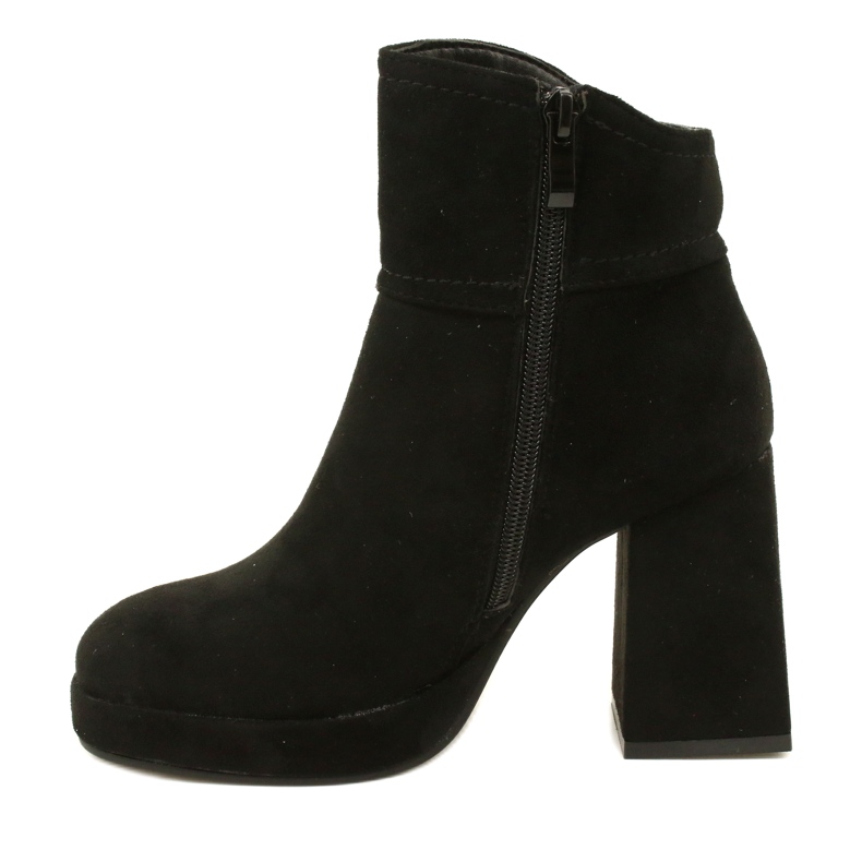M.Daszyński Botas para mujeres, piel de gamuza aislada con negro 2