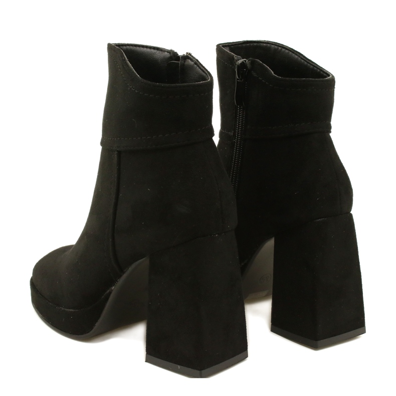 M.Daszyński Botas para mujeres, piel de gamuza aislada con negro 4