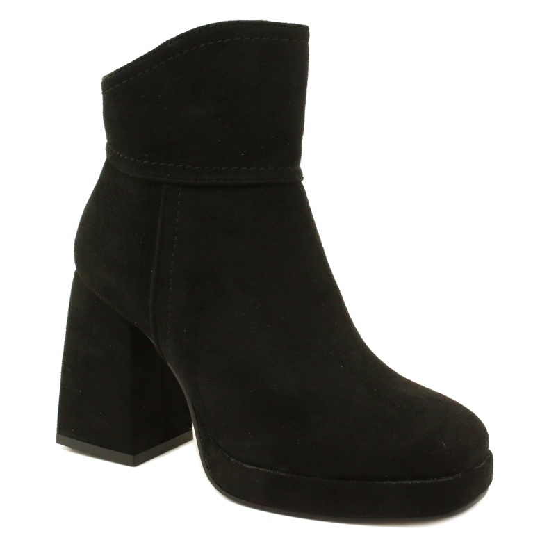 M.Daszyński Botas para mujeres, piel de gamuza aislada con negro 1