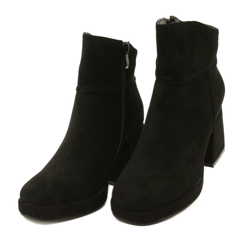 M.Daszyński Botas para mujeres, piel de gamuza aislada con negro 3