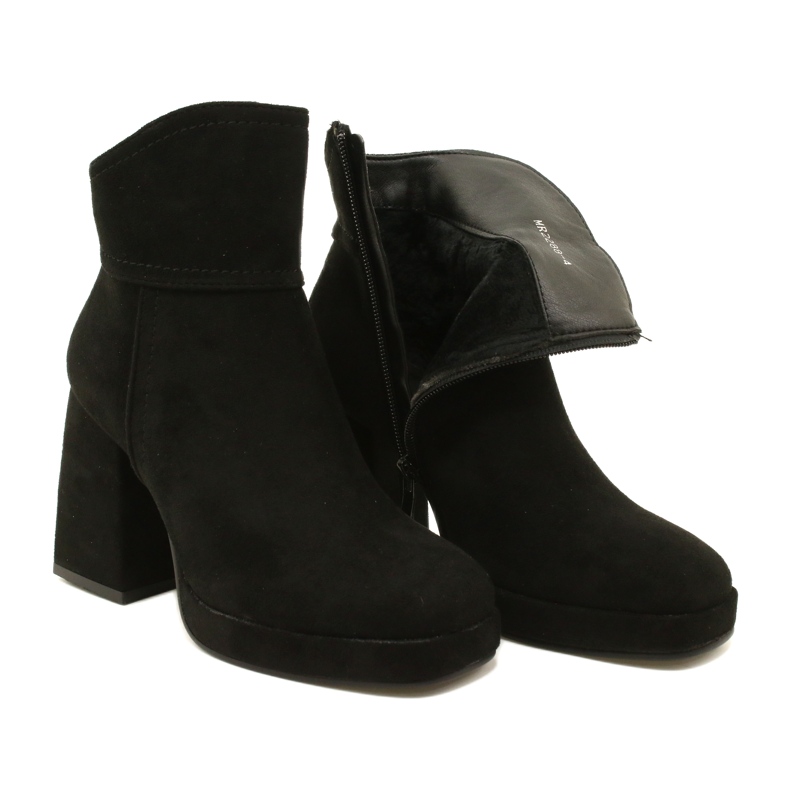 M.Daszyński Botas para mujeres, piel de gamuza aislada con negro 6