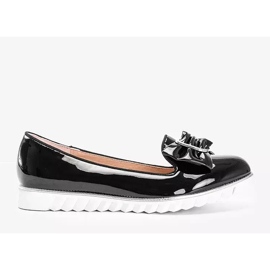 Mocasines lacados en negro con lazo Nemesise 3