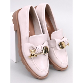 Mocasín con oso dorado Beige Miel 1