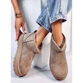 Botas de nieve cortas con plataforma Solnis Khaki beige 5