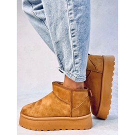 Botas de nieve con plataforma de Solnis Camel marrón 3