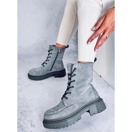 Botas con cordones de ante Roisin gris 2