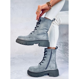 Botas con cordones de ante Roisin gris 3
