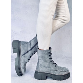 Botas con cordones de ante Roisin gris 5