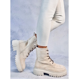 Botas con cordones ante Roisin Beige 4