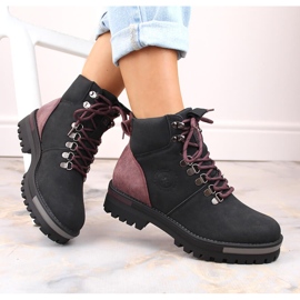 Botas negras con cordones para mujer Big Star MM274318 negro 5