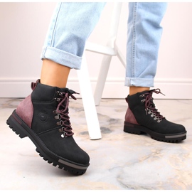 Botas negras con cordones para mujer Big Star MM274318 negro 6
