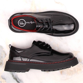Zapatos oxford de mujer charol negro Filippo DP4736 4