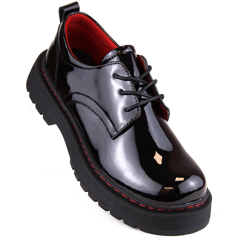 Zapatos oxford de mujer charol negro Filippo DP4736 1