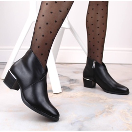 Botas cowboy de tacón alto aislantes para mujer, negro Vinceza 58125 5