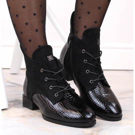 Botas de mujer negras con aislamiento y tacón plano Vinceza 16439 negro 6