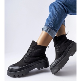 Inna Zapatillas altas Aida de ante ecológico en negro 1