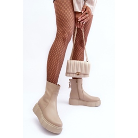 Botines Mujer Piel con Plataforma Beige Lemar Jenefer 6