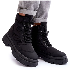 Botines Mujer Trappers Aislados Con Plataforma Y Tacón Plano Big Star MM274338 Negro 10