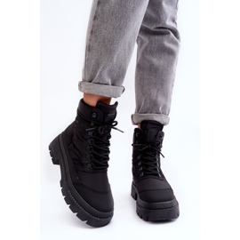 Botines Mujer Trappers Aislados Con Plataforma Y Tacón Plano Big Star MM274338 Negro 4
