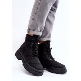 Botines Mujer Trappers Aislados Con Plataforma Y Tacón Plano Big Star MM274338 Negro 3