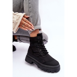 Botines Mujer Trappers Aislados Con Plataforma Y Tacón Plano Big Star MM274338 Negro 8