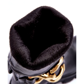Botas ecológicas de tacón plano para mujeres con decoración negra negro 4