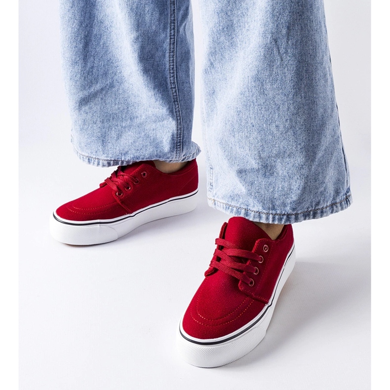 Zapatillas Abboud de ante ecológico rojo 1