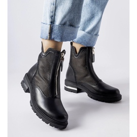 Botines Cavour calados negros 1