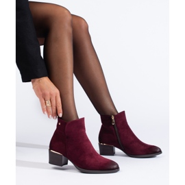 Botines de ante burdeos de Vinceza rojo 2