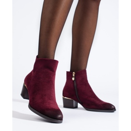 Botines de ante burdeos de Vinceza rojo 1