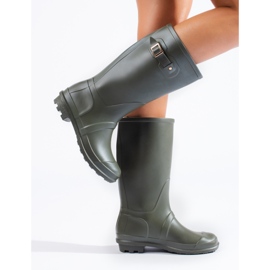 Botas de agua de mujer verdes con hebilla Shelovet 1