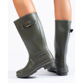 Botas de agua de mujer verdes con hebilla Shelovet 3