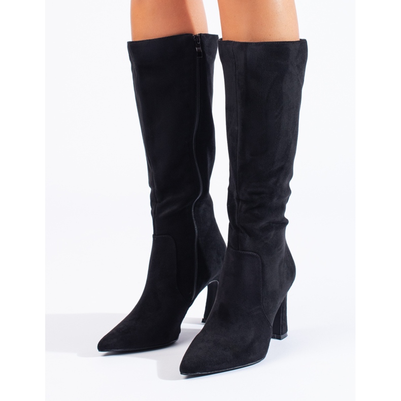 Botas tacón mujer Shelovet ante negro 2