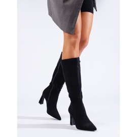 Botas tacón mujer Shelovet ante negro 1