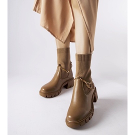 Botines marrones con empeine elástico Naser marrón 1