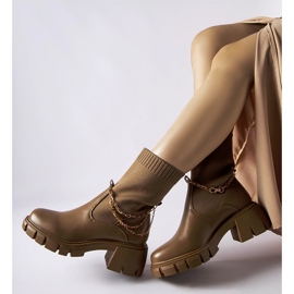Botines marrones con empeine elástico Naser marrón 2