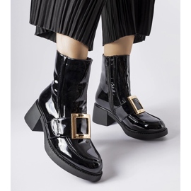 Botines de tacón de charol negro Girardi 1