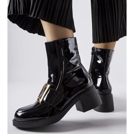 Botines de tacón de charol negro Girardi 2