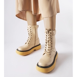 Botas de trabajador con aislamiento beige sobre plataforma Davi 1