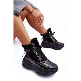 Botas aislantes sobre una plataforma enorme, Black Lanleh negro 2